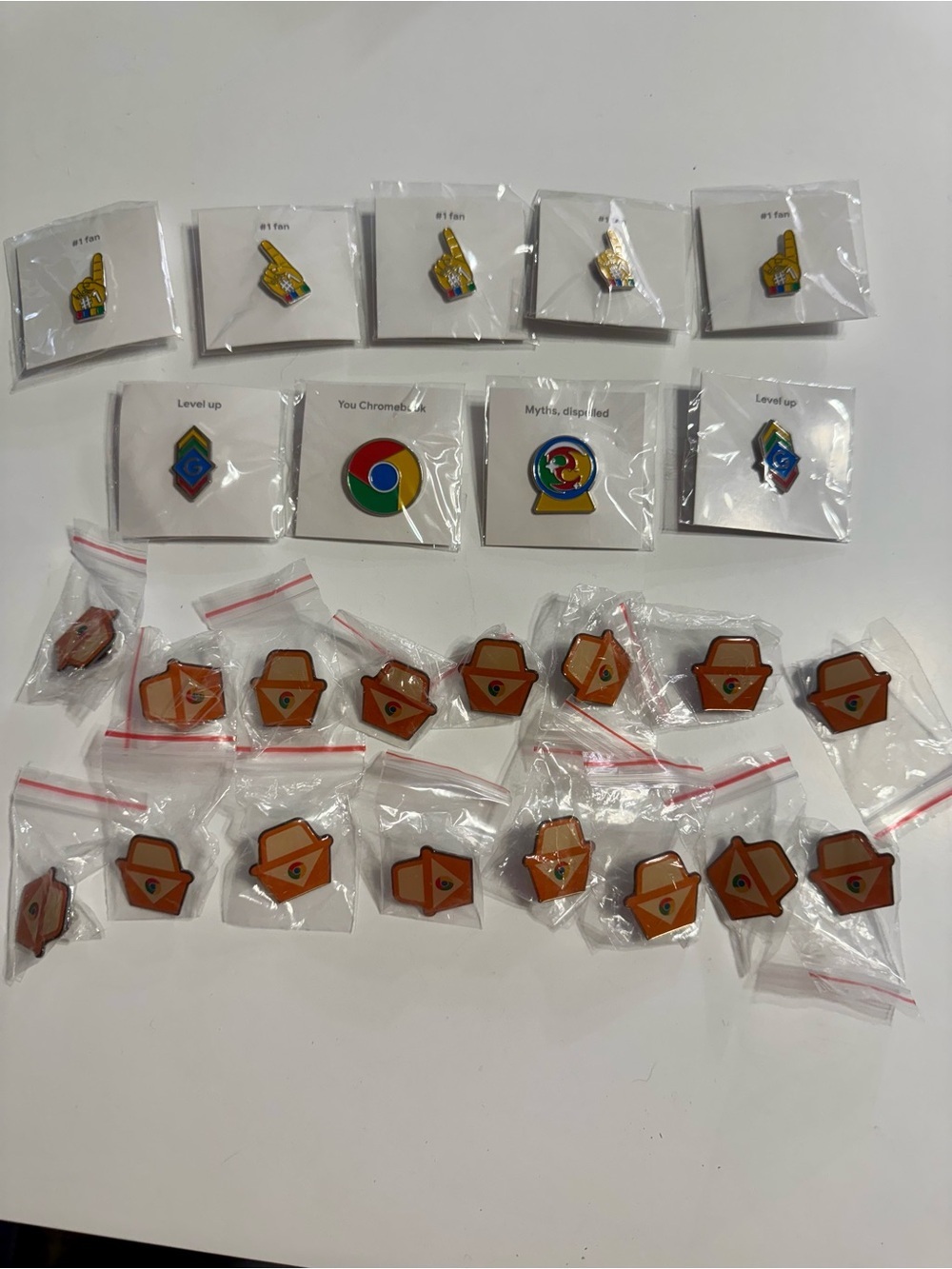 google Chrome and Orange Envelope Pin Lot